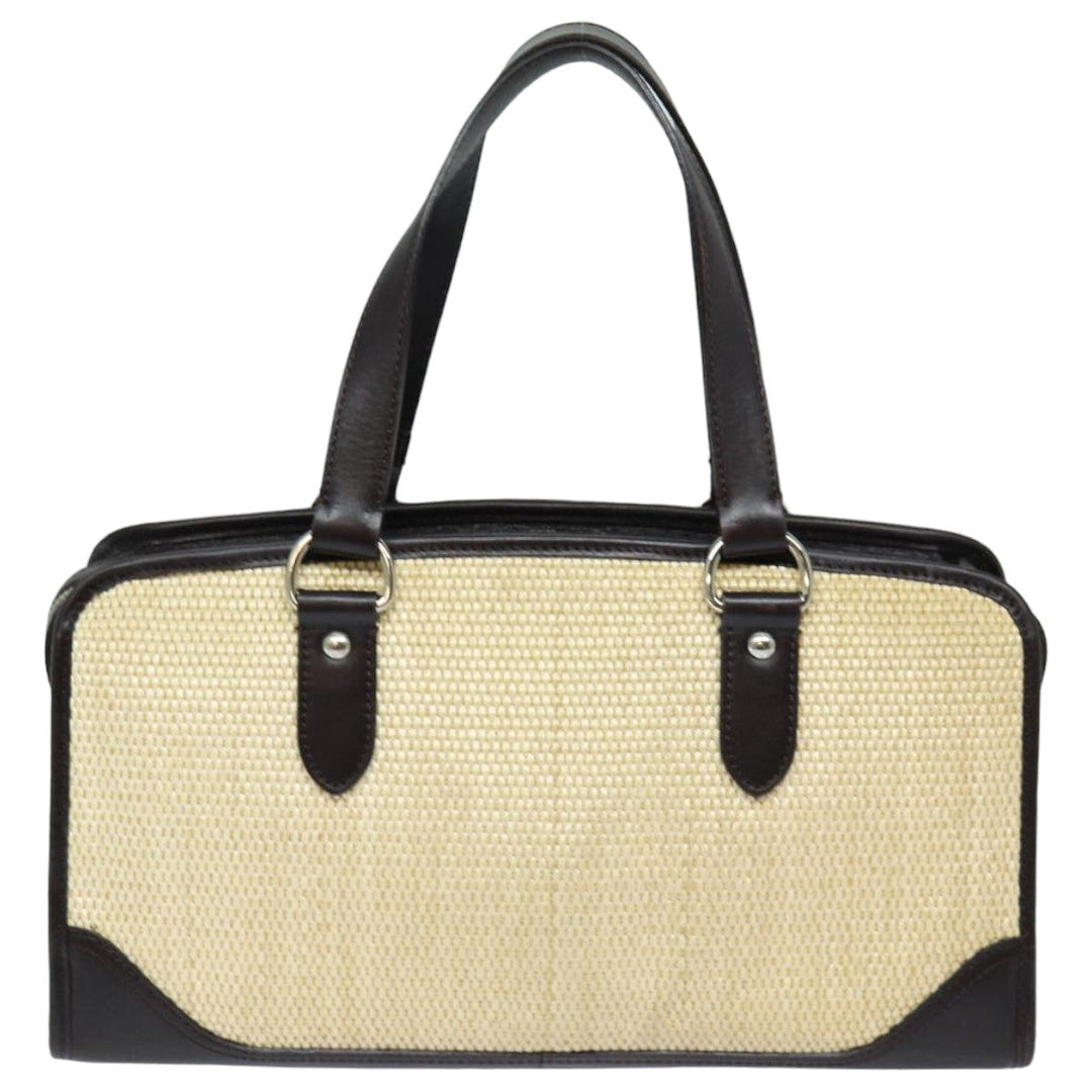 Burberry Tote Bag Straw Beige Auth bs16018