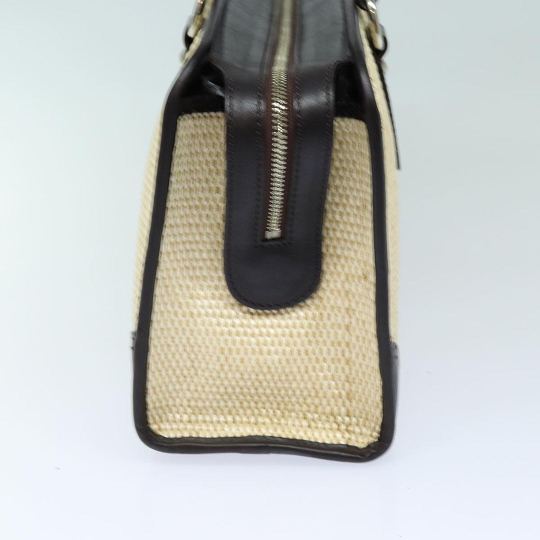 Burberry Tote Bag Straw Beige Auth bs16018
