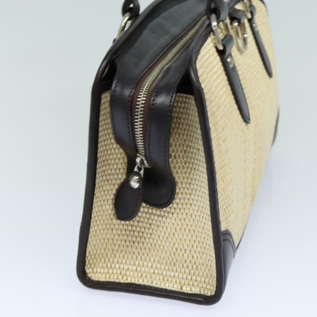 Burberry Tote Bag Straw Beige Auth bs16018