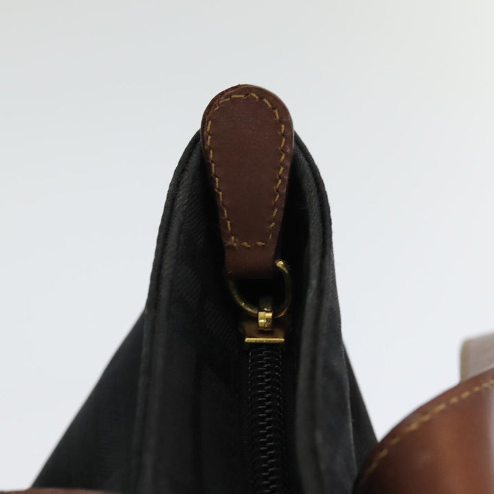 BurberrySs Nova Check Tote Bag Canvas Leather Black Auth bs16019