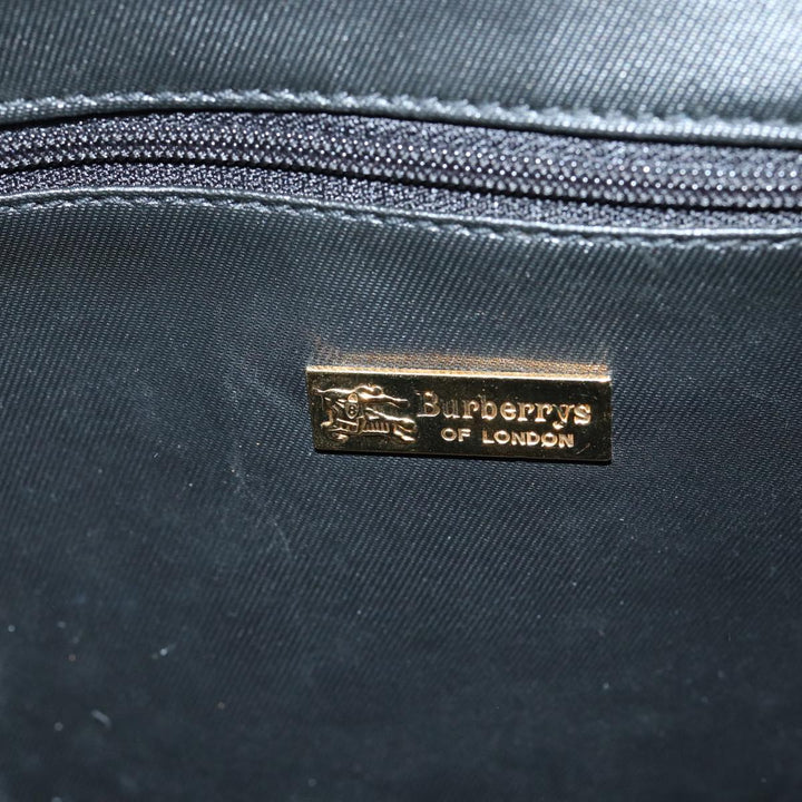BurberrySs Nova Check Tote Bag Canvas Leather Black Auth bs16019