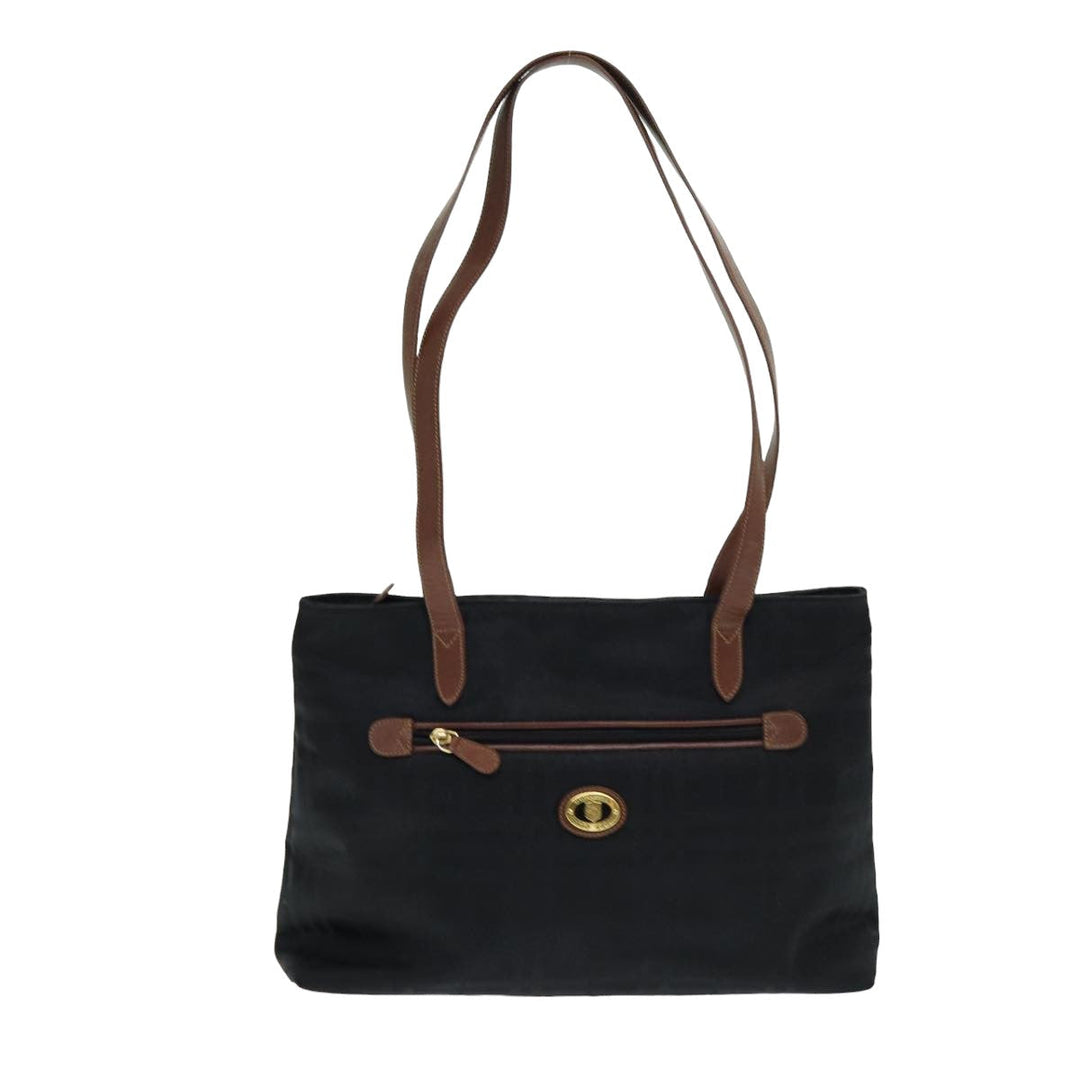 BurberrySs Nova Check Tote Bag Canvas Leather Black Auth bs16019