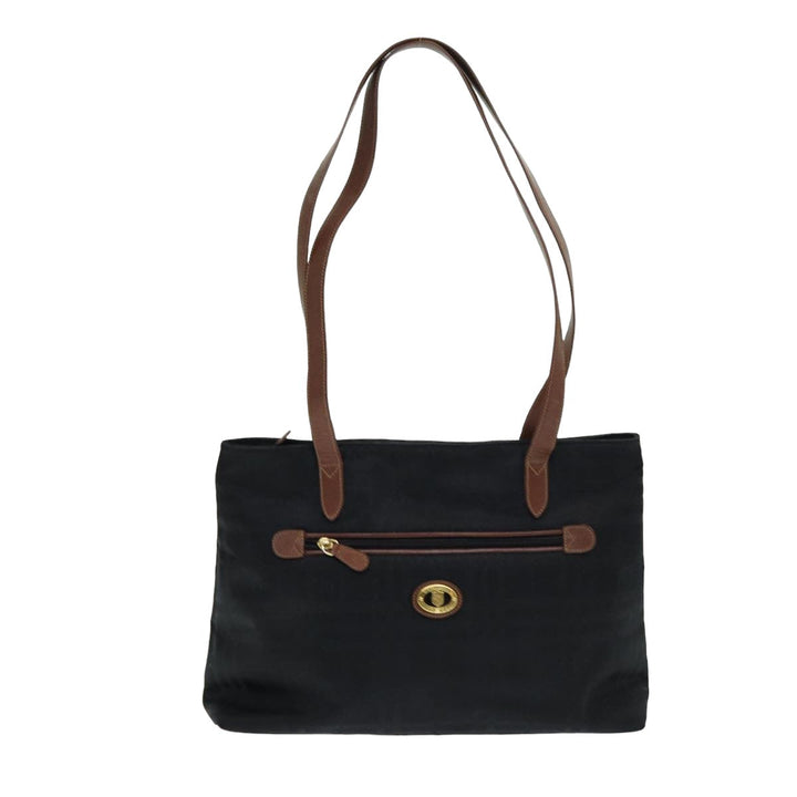 BurberrySs Nova Check Tote Bag Canvas Leather Black Auth bs16019
