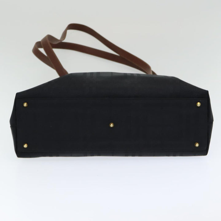 BurberrySs Nova Check Tote Bag Canvas Leather Black Auth bs16019