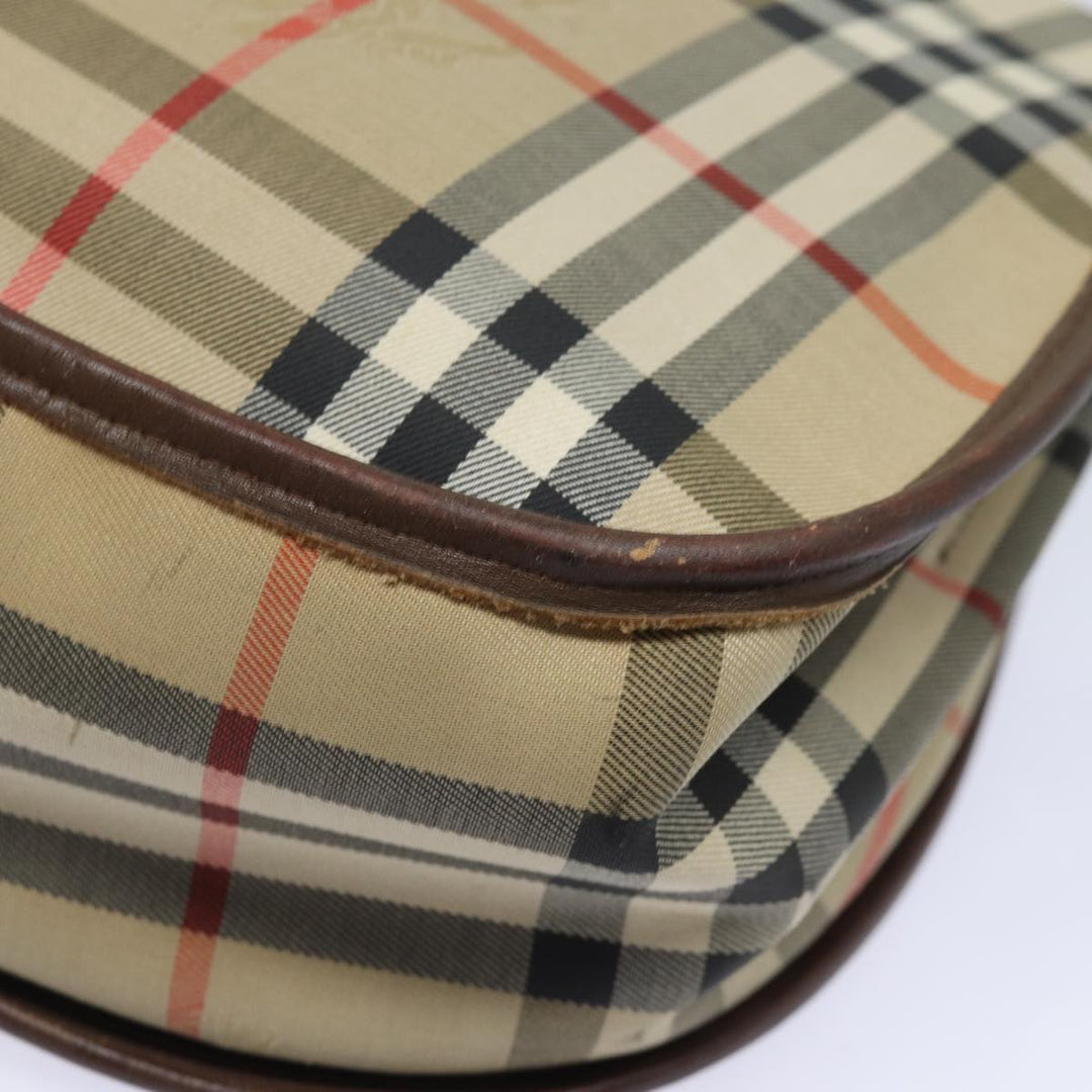 BurberrySs Nova Check Shoulder Bag Canvas Leather Beige Brown Auth bs16020