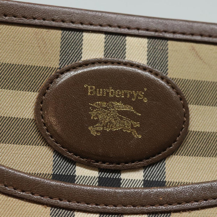 BurberrySs Nova Check Shoulder Bag Canvas Leather Beige Brown Auth bs16020