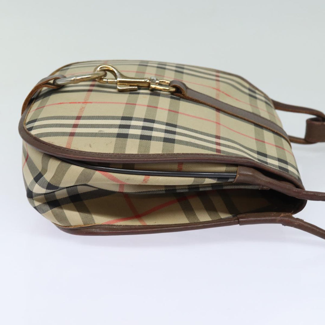 BurberrySs Nova Check Shoulder Bag Canvas Leather Beige Brown Auth bs16020