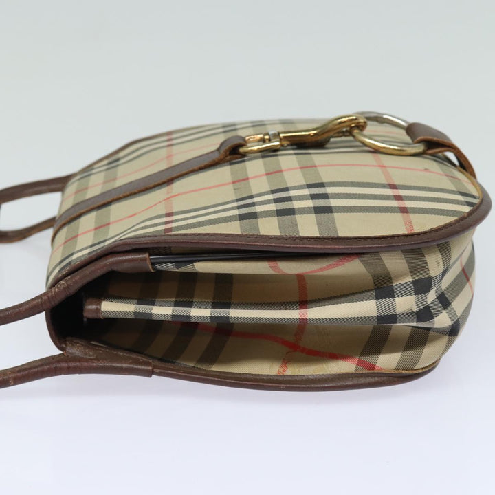 BurberrySs Nova Check Shoulder Bag Canvas Leather Beige Brown Auth bs16020