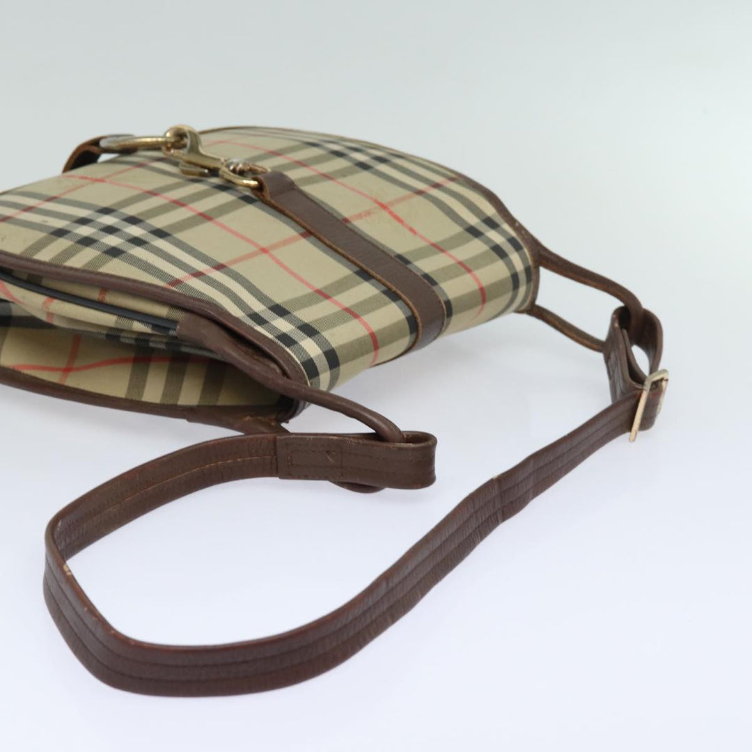BurberrySs Nova Check Shoulder Bag Canvas Leather Beige Brown Auth bs16020