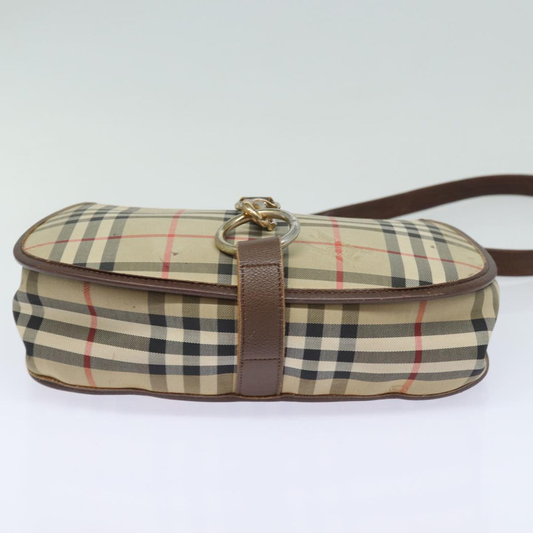 BurberrySs Nova Check Shoulder Bag Canvas Leather Beige Brown Auth bs16020