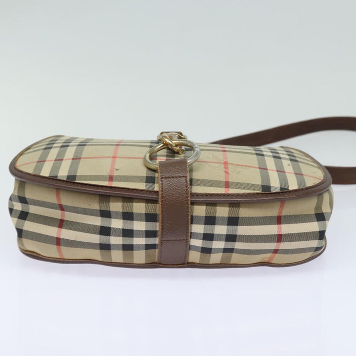 BurberrySs Nova Check Shoulder Bag Canvas Leather Beige Brown Auth bs16020