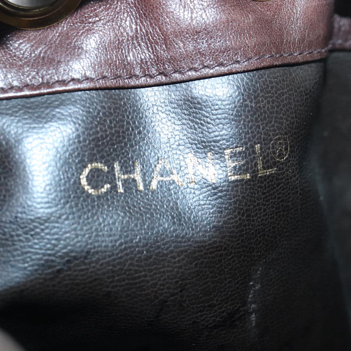 Top Quality Chanel COCO Mark Chain Shoulder Bag Satin Brown CC Auth bs16048