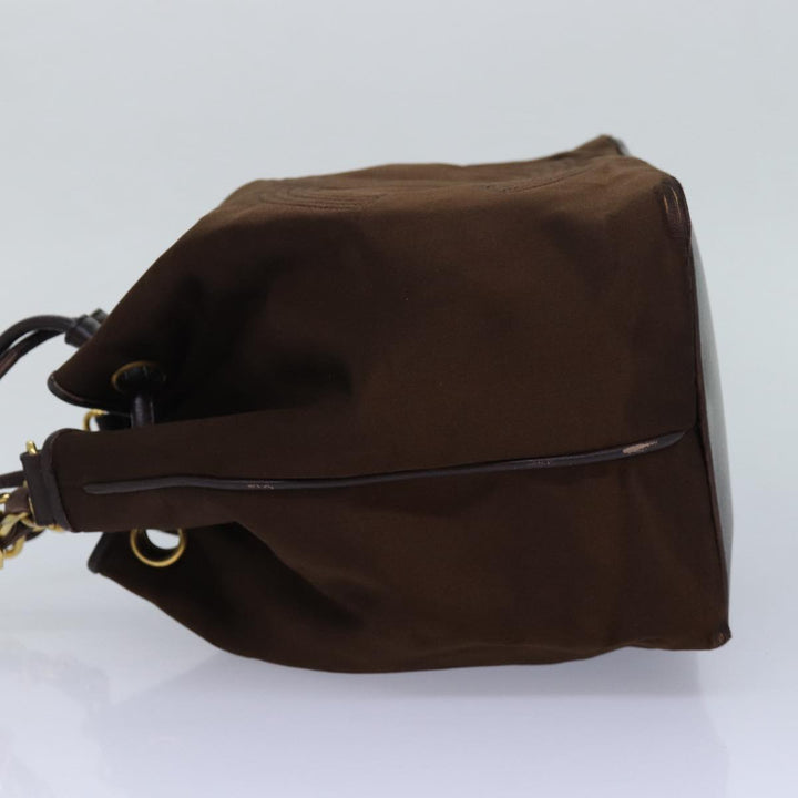Top Quality Chanel COCO Mark Chain Shoulder Bag Satin Brown CC Auth bs16048