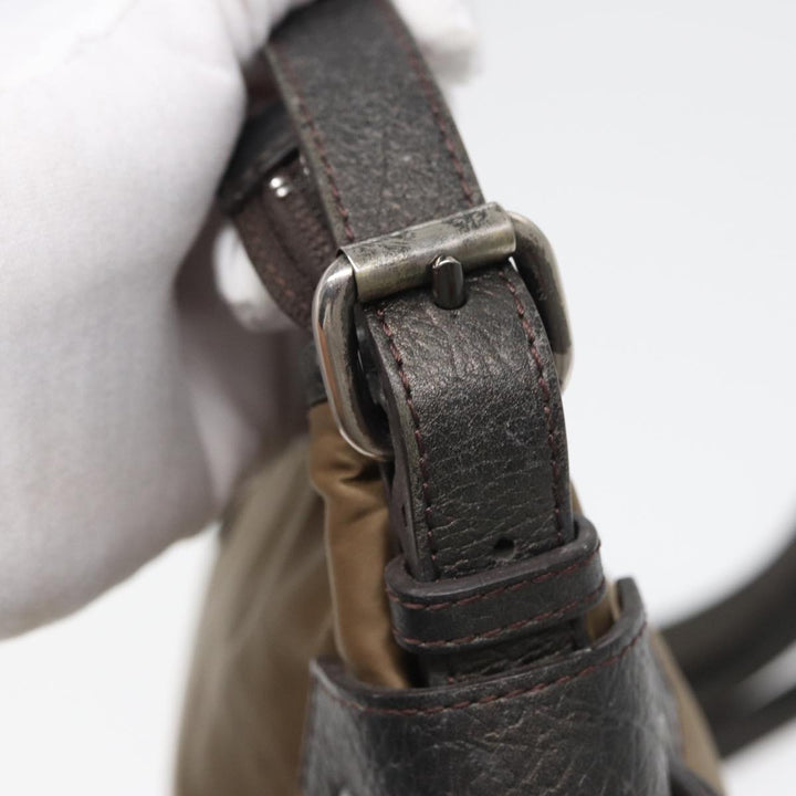 Burberry Shoulder Bag Nylon Beige Auth bs16057