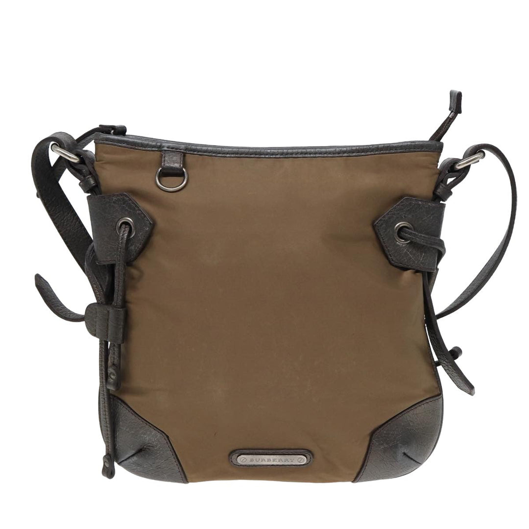 Burberry Shoulder Bag Nylon Beige Auth bs16057