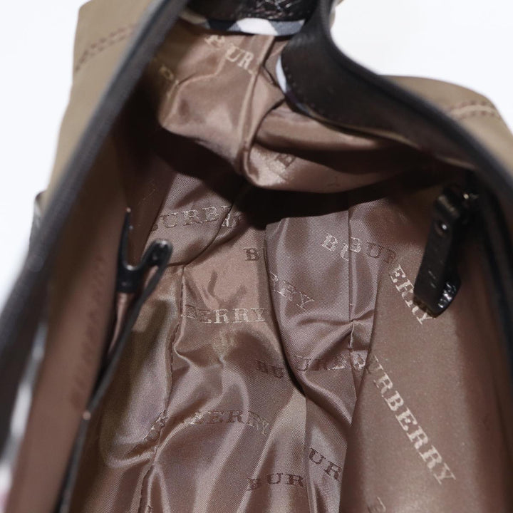 Burberry Shoulder Bag Nylon Beige Auth bs16058