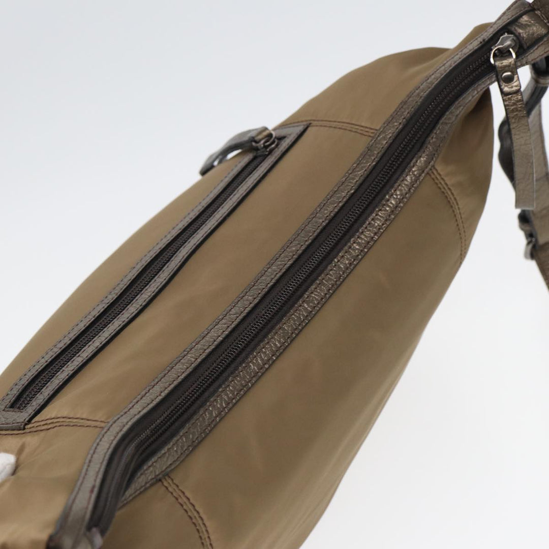 Burberry Shoulder Bag Nylon Beige Auth bs16058
