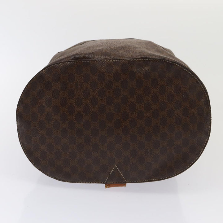 Celine Macadam Canvas Shoulder Bag PVC Leather Brown Auth bs16095