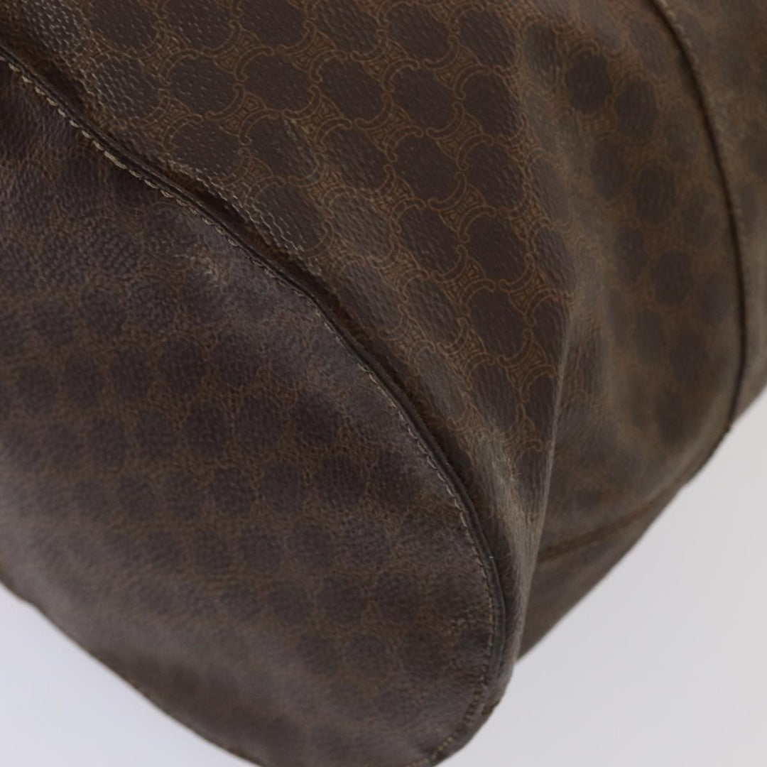 Celine Macadam Canvas Shoulder Bag PVC Leather Brown Auth bs16095
