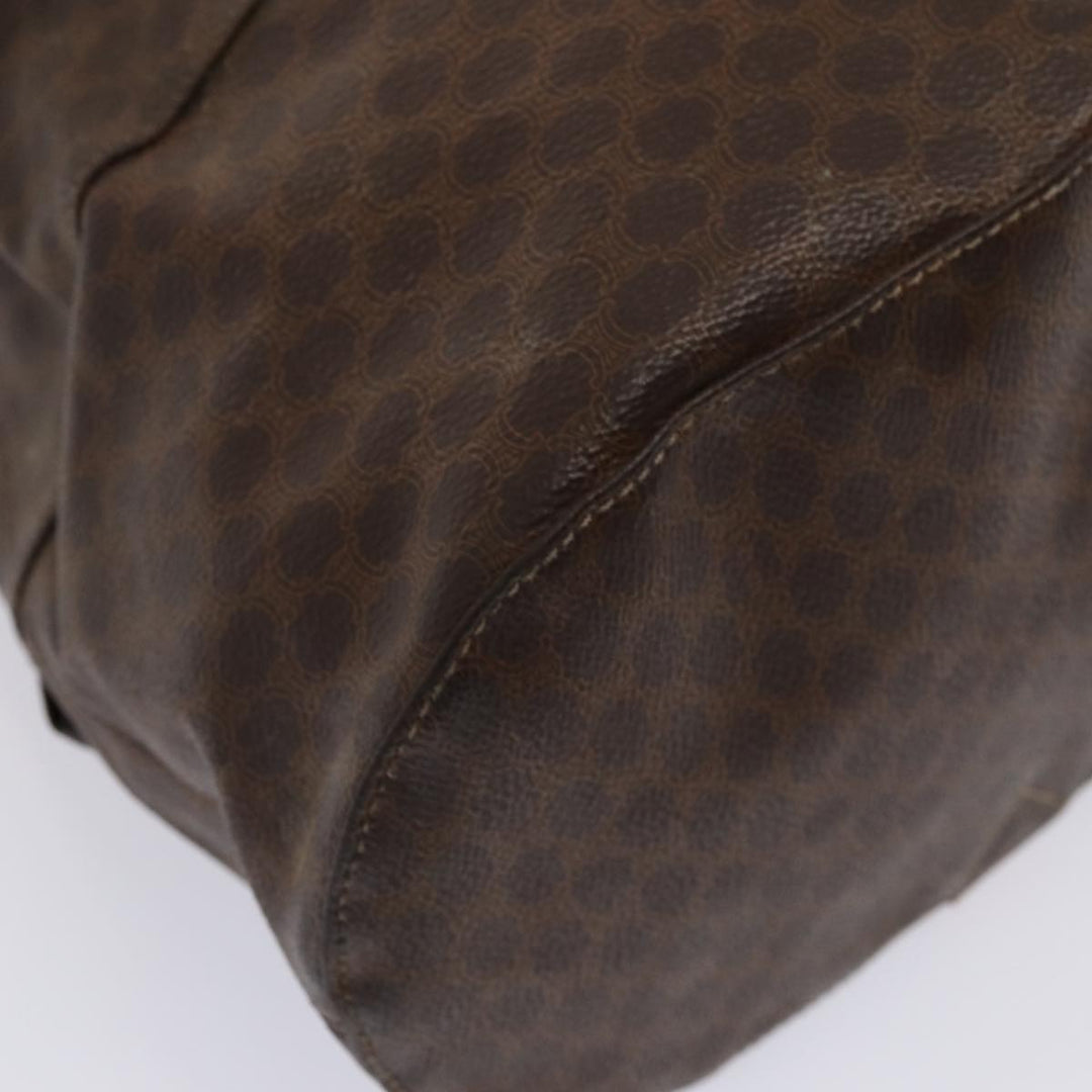 Celine Macadam Canvas Shoulder Bag PVC Leather Brown Auth bs16095