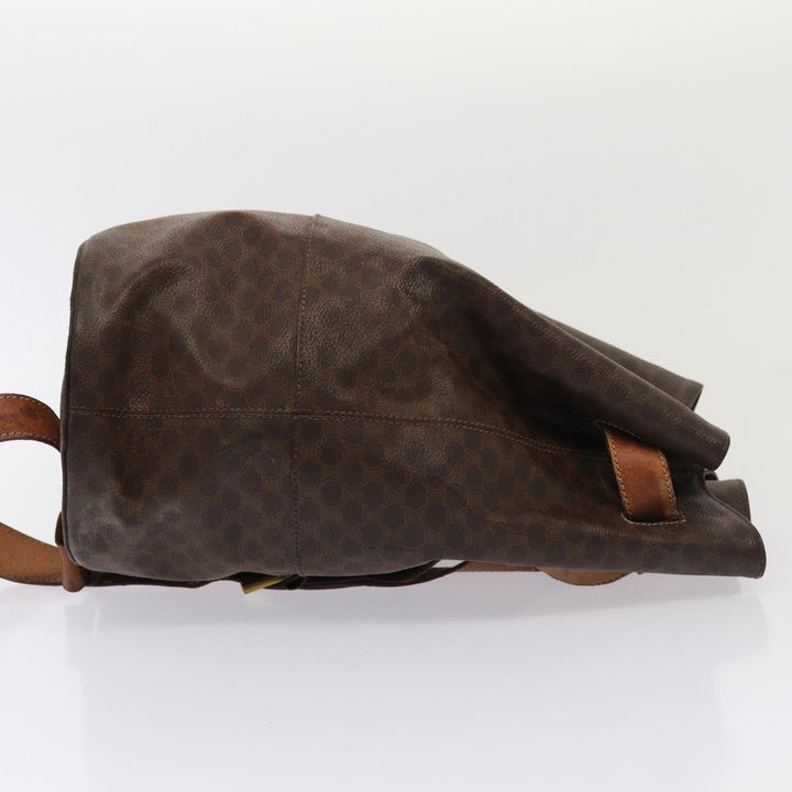 Celine Macadam Canvas Shoulder Bag PVC Leather Brown Auth bs16095