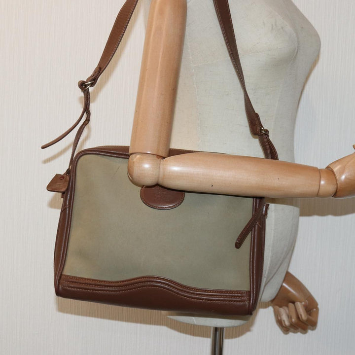 BurberrySs Shoulder Bag Canvas Leather Beige Auth bs16124