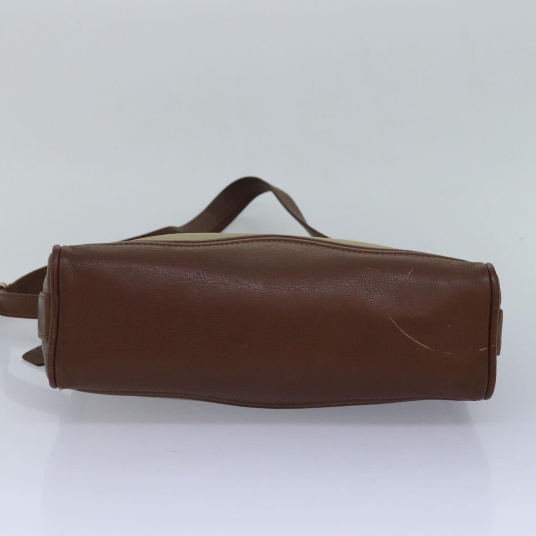 BurberrySs Shoulder Bag Canvas Leather Beige Auth bs16124