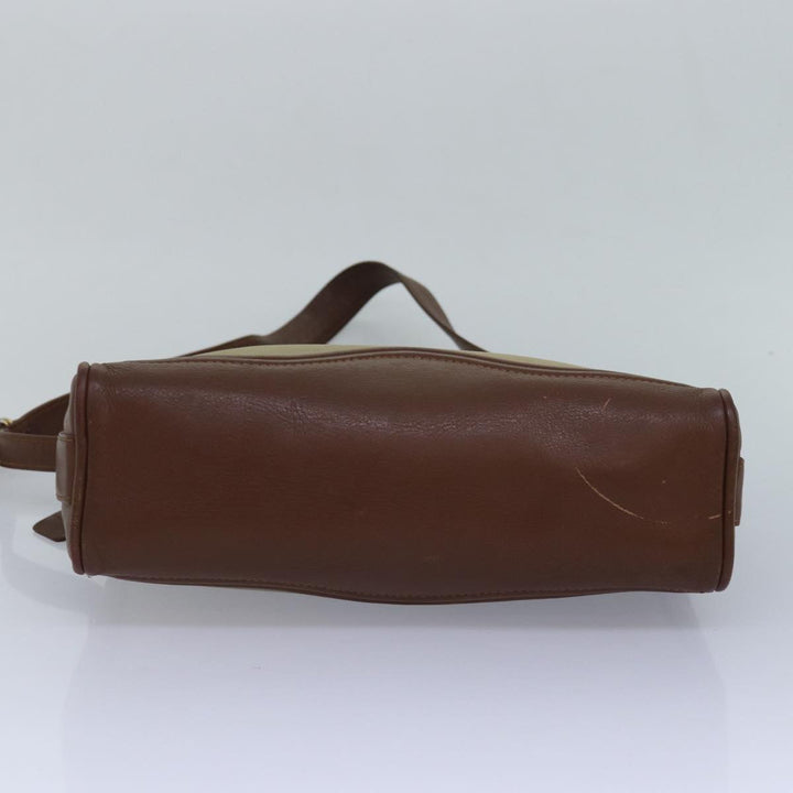 BurberrySs Shoulder Bag Canvas Leather Beige Auth bs16124