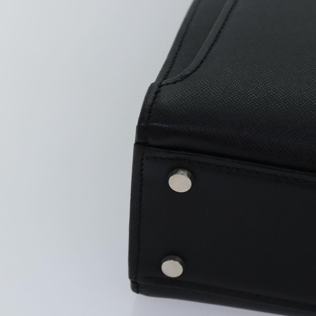 Burberry Hand Bag Leather Black Auth bs16145