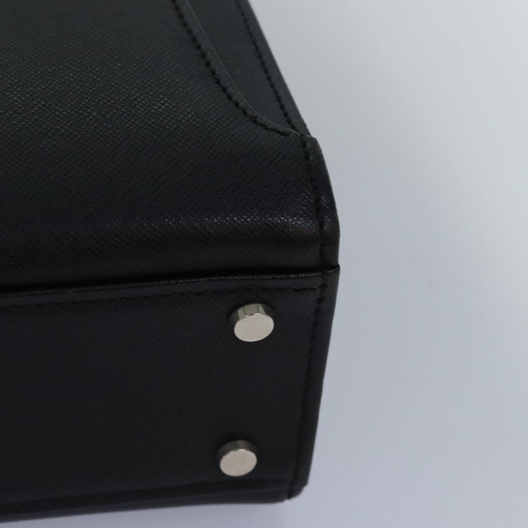 Burberry Hand Bag Leather Black Auth bs16145