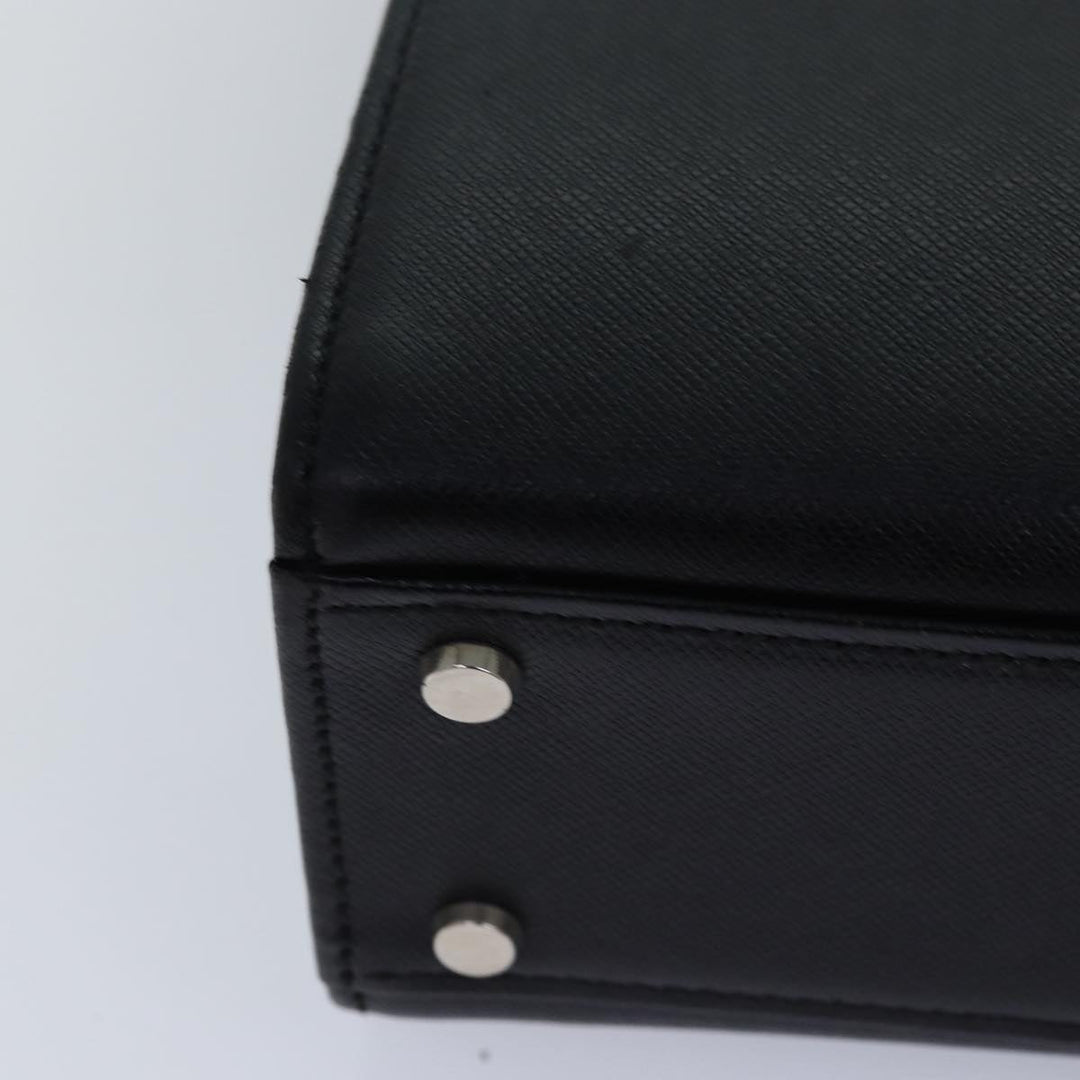 Burberry Hand Bag Leather Black Auth bs16145