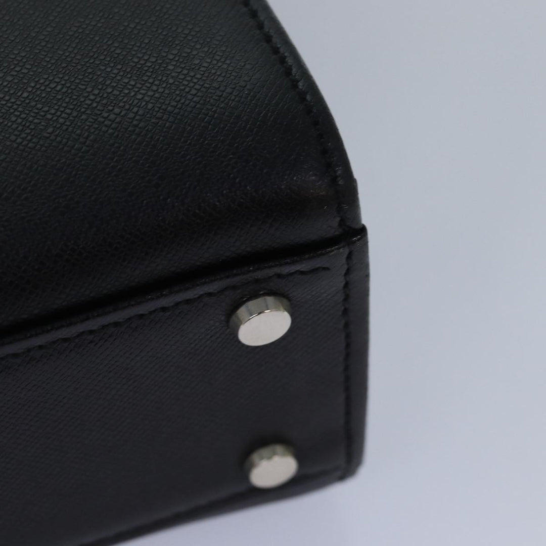 Burberry Hand Bag Leather Black Auth bs16145