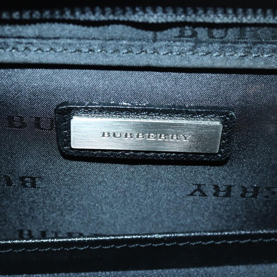 Burberry Hand Bag Leather Black Auth bs16145