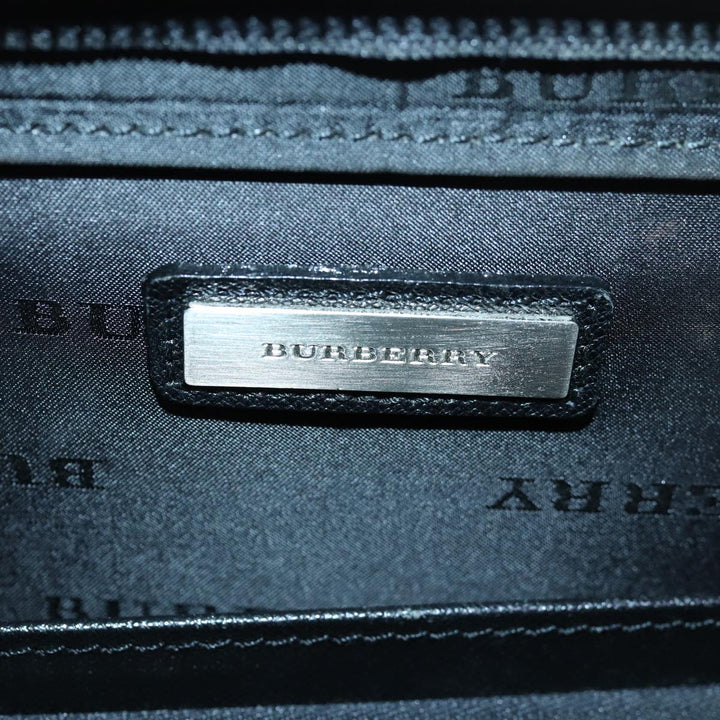 Burberry Hand Bag Leather Black Auth bs16145