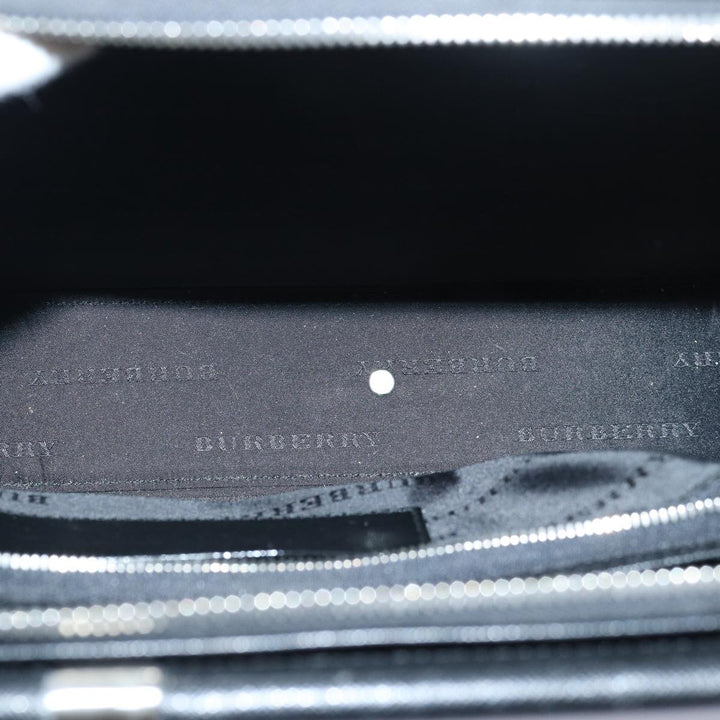 Burberry Hand Bag Leather Black Auth bs16145