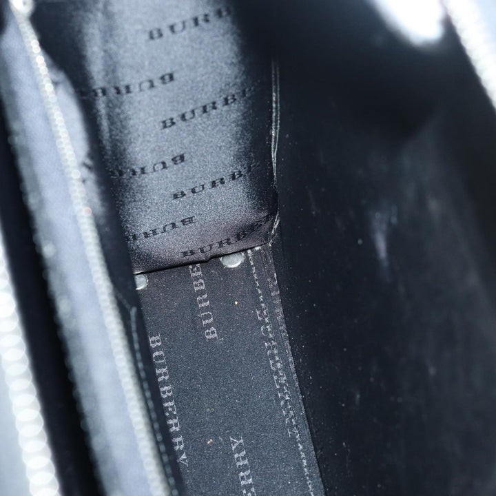 Burberry Hand Bag Leather Black Auth bs16145