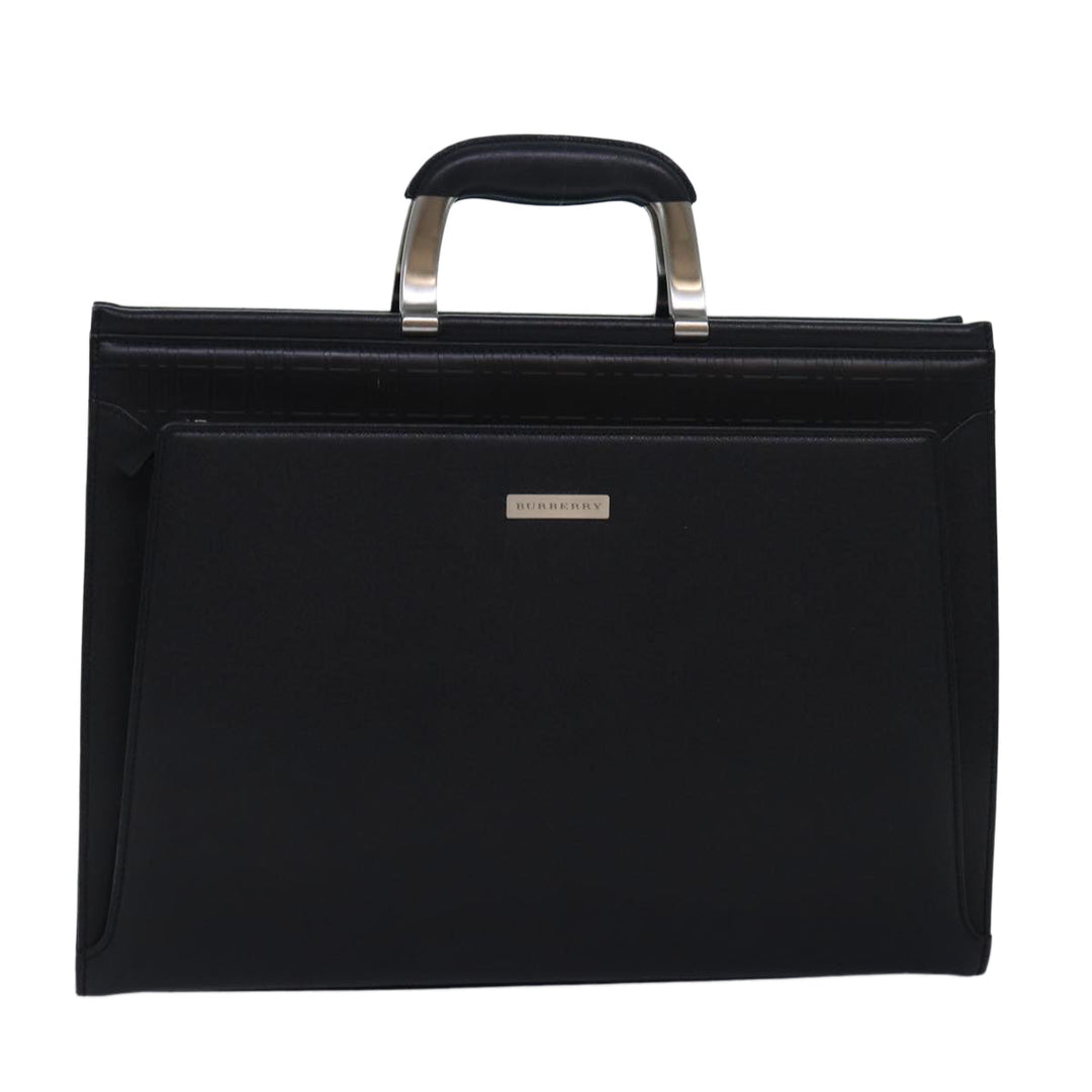 Burberry Hand Bag Leather Black Auth bs16145