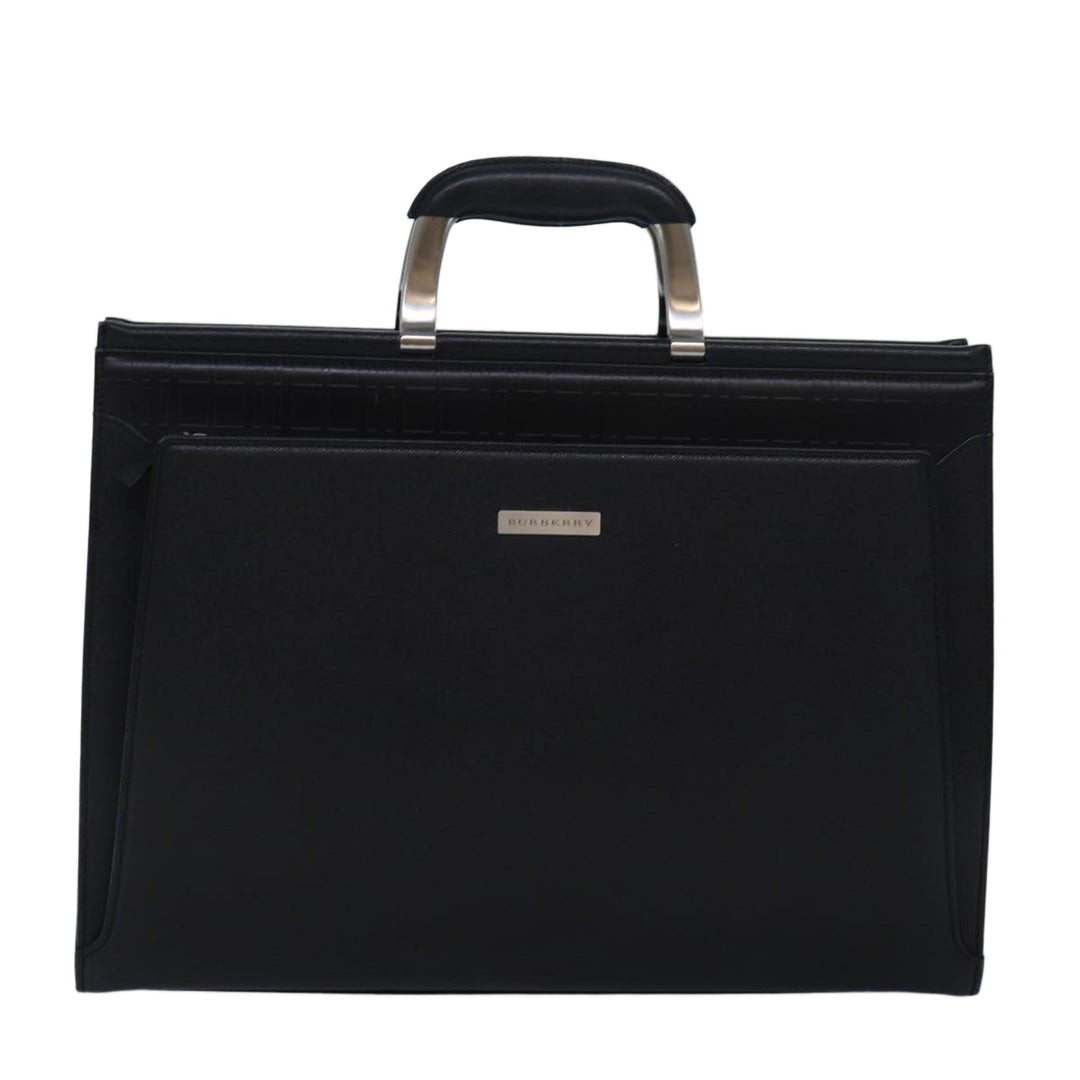 Burberry Hand Bag Leather Black Auth bs16145