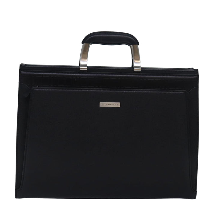 Burberry Hand Bag Leather Black Auth bs16145