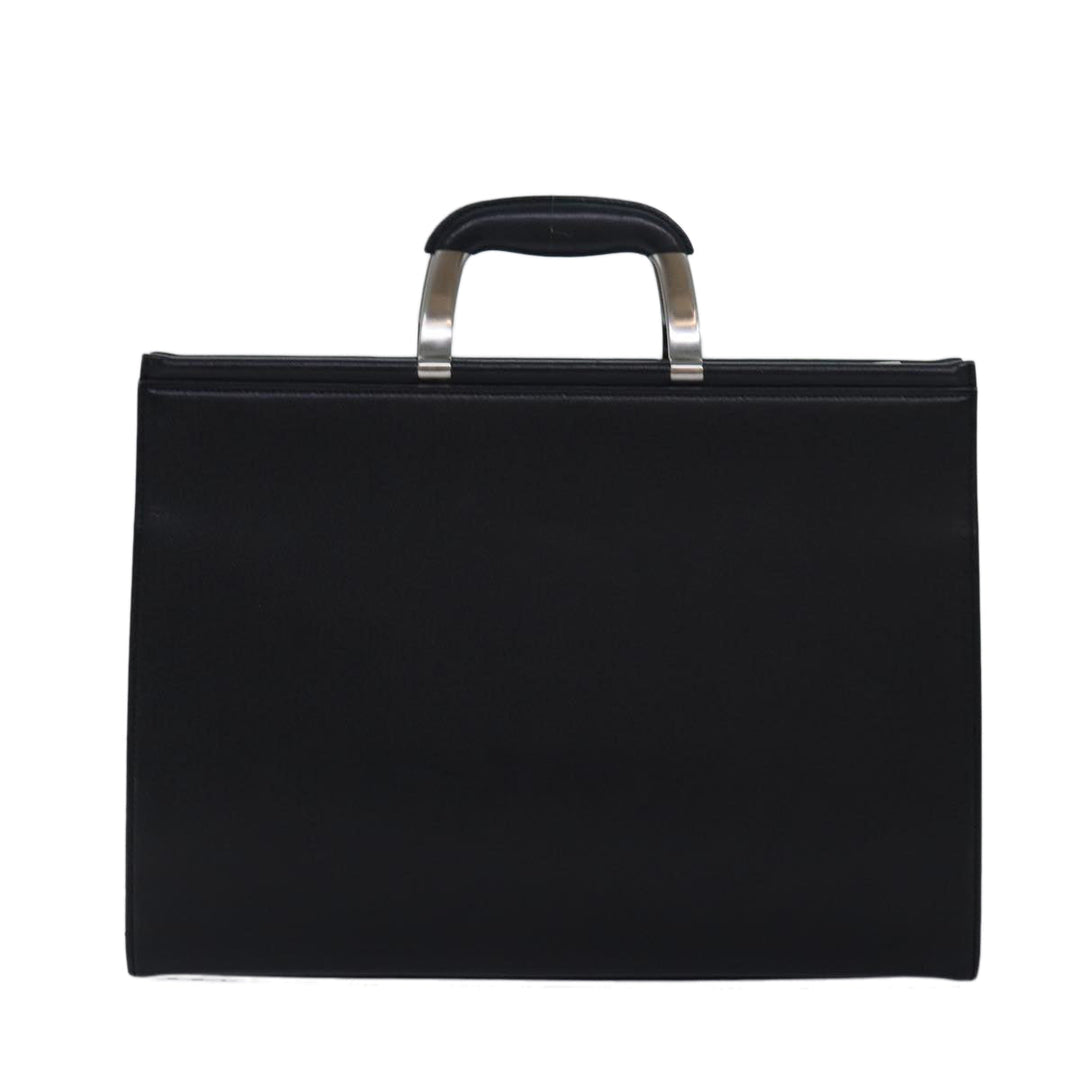 Burberry Hand Bag Leather Black Auth bs16145