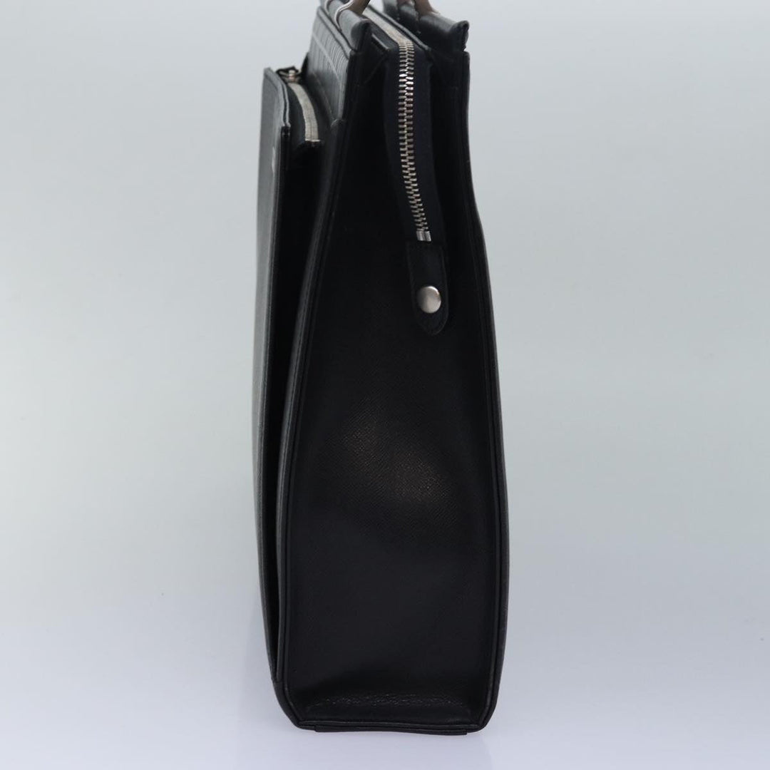 Burberry Hand Bag Leather Black Auth bs16145