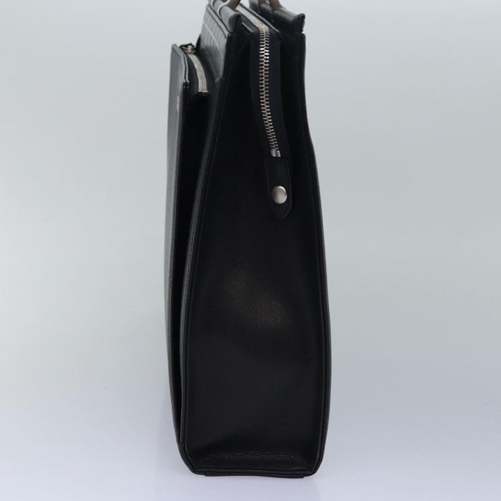 Burberry Hand Bag Leather Black Auth bs16145