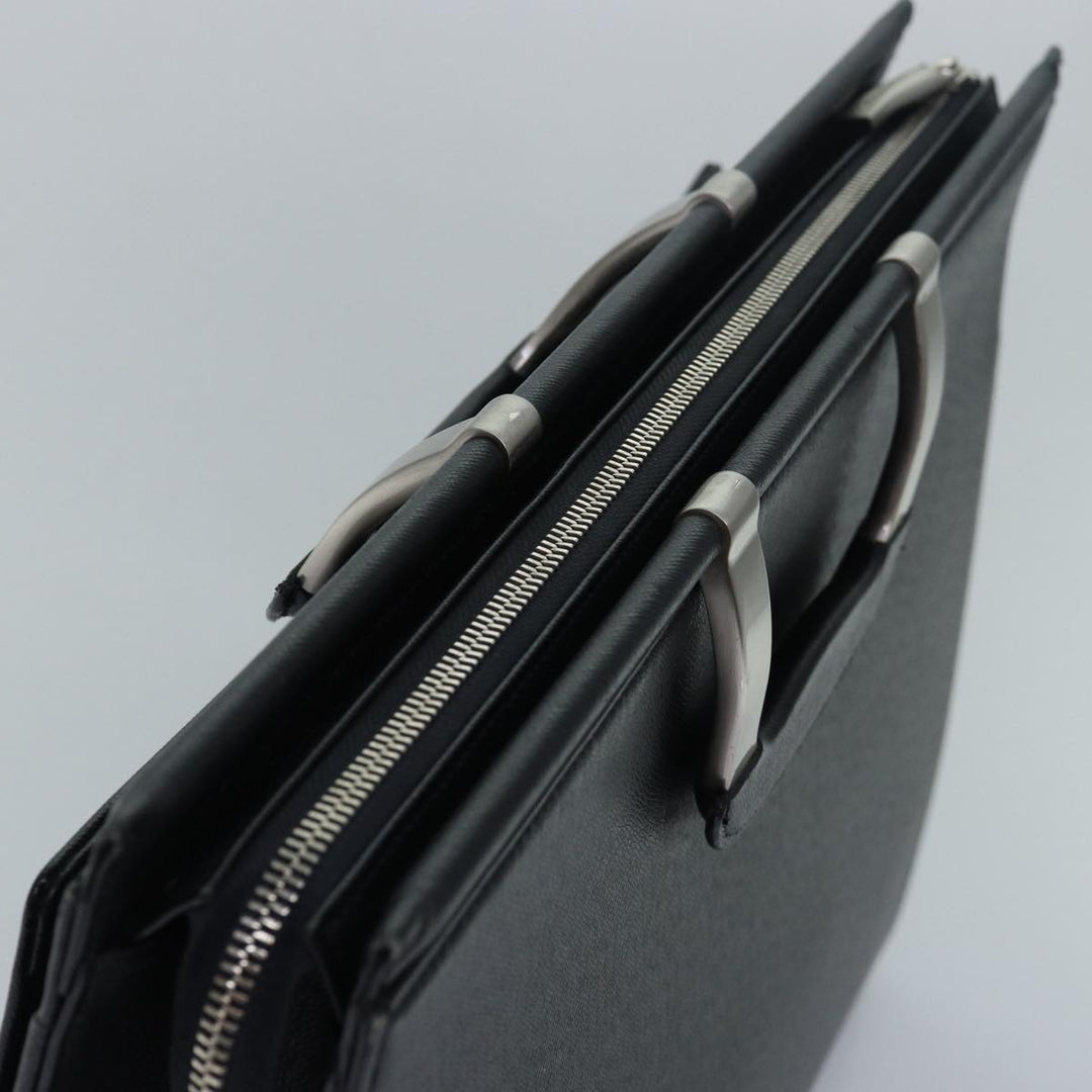 Burberry Hand Bag Leather Black Auth bs16145
