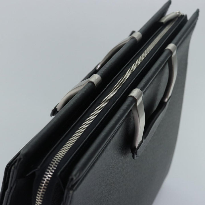 Burberry Hand Bag Leather Black Auth bs16145