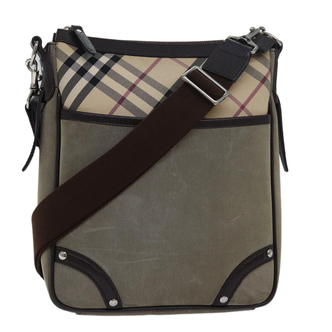 Burberry Nova Check Shoulder Bag Canvas Beige Auth bs16156