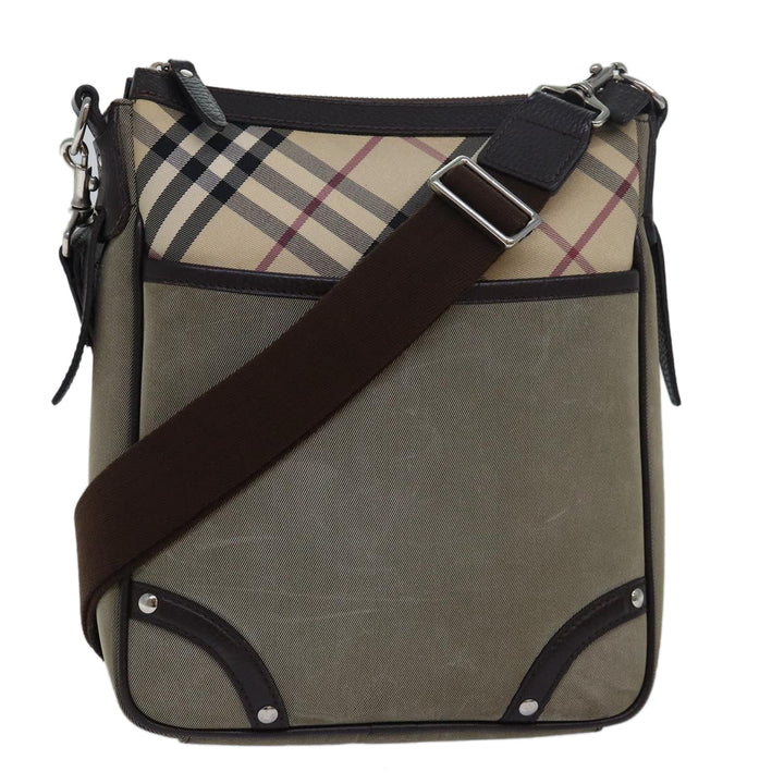 Burberry Nova Check Shoulder Bag Canvas Beige Auth bs16156
