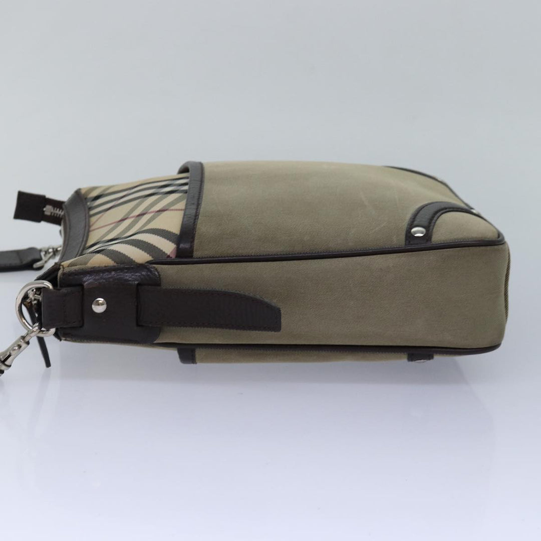 Burberry Nova Check Shoulder Bag Canvas Beige Auth bs16156