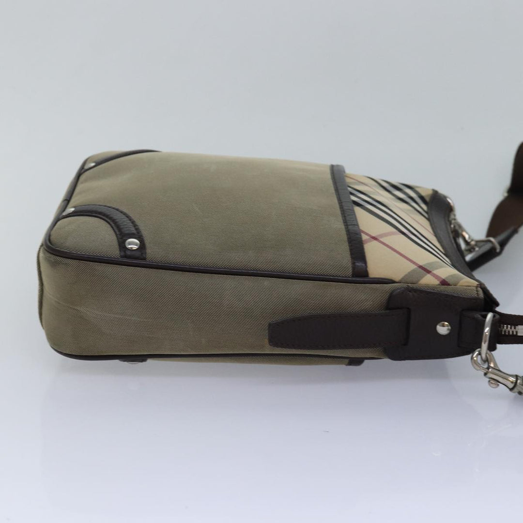 Burberry Nova Check Shoulder Bag Canvas Beige Auth bs16156