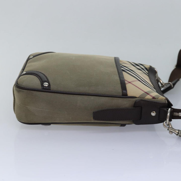 Burberry Nova Check Shoulder Bag Canvas Beige Auth bs16156