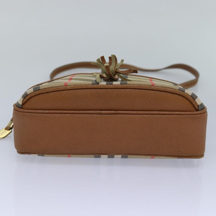 BurberrySs Nova Check Shoulder Bag Canvas Beige Auth bs16160